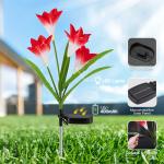 Outdoor Solar Lily Flowers Lights Solar Garden Lights for Lawn Patio Pathway