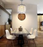 Modern 50 Inch LED Crystal Ceiling Fan Light , Transparent Blade Ceiling Fan