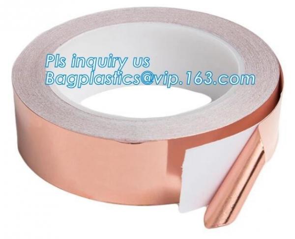 Quality Conductive copper foil tape 25m 50m for EMI shielding welding, electrical maintenance conductive copper foil tape bageas for sale