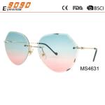 Women's fashionable sunglasses with metal frame, UV 400 Protection Lens