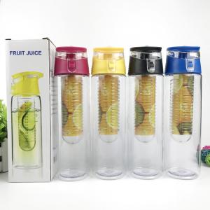 Wholesale 800ml 700ml Flip Lid Top Plastic Fruit Infuser Water Bottle Tritan Plastic Fruit Juice Bottle With Infuser Cartridge Extremely Impact Resistant from china suppliers