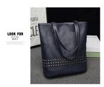 Rivets Shoulder Bags Fashion Handbags for Women PU Leather Daily Shopping Bag