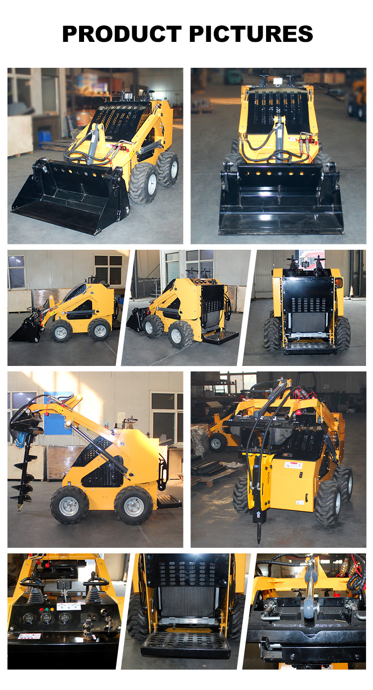 Powerful 500KG Mini Skid Steer Loader with Track 15.7 kW and 17.1KW Maximum Power