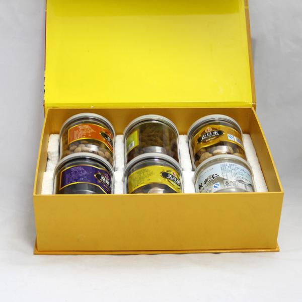 Eco-friendly Yellow Magnetic Recycled Paper Gift Boxes for Food , Tea , Dried