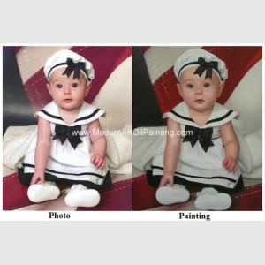 Wholesale Children Hand Painted Portraits From Photos / Realistic Portrait Painting from china suppliers
