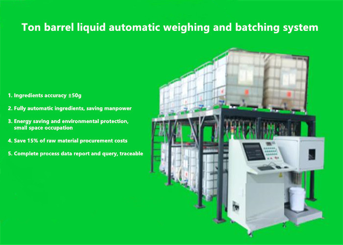 Ton Barrel Liquid Automatic Weighing And Batching System For PU Glass Glue