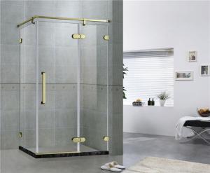 Wholesale Rectangle Frameless Golden Shower Enclosures 8 / 10 MM Tempered Glass for Home / Hotel from china suppliers