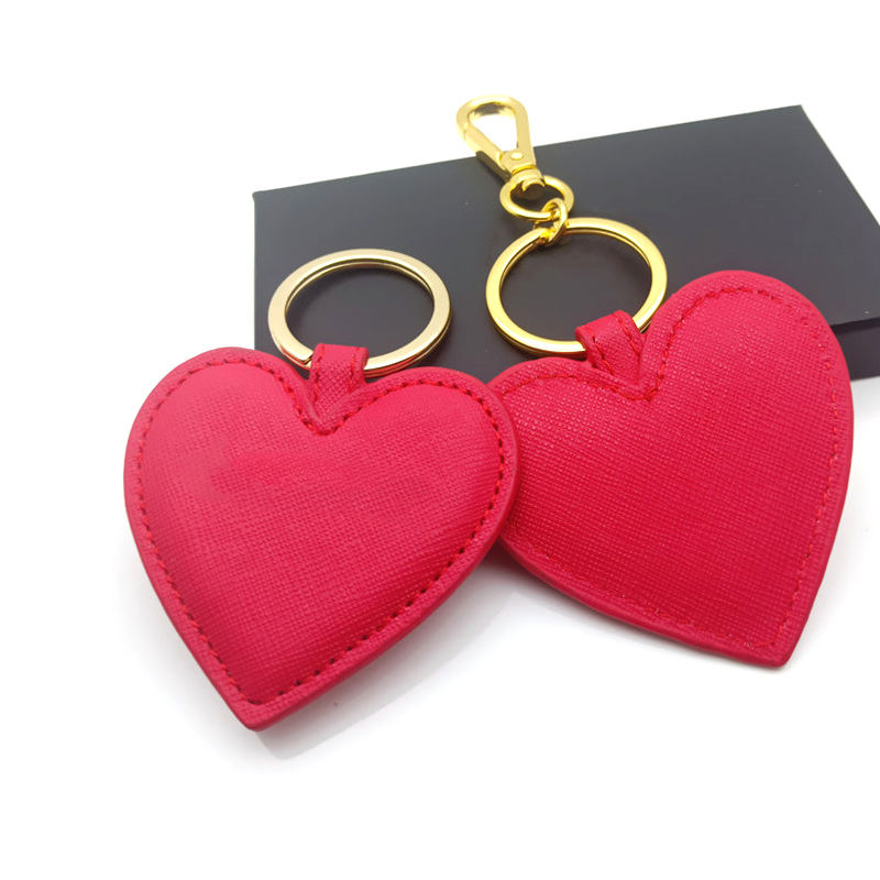 Innovative Personalized Keychain Gifts Leather Heart Shape Key Ring