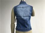 Fashion Ladies Denim Jacket Button Through Sleeveless Denim Jacket TW72959