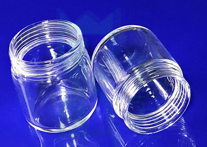Clear Fused Silica 2.2g/Cm3 Quartz Reagent Bottle With Screw Thread Cap