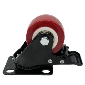 Wholesale 50MM Red PU Swivel Light Duty Casters Wheel Double Bearing For Furniture from china suppliers