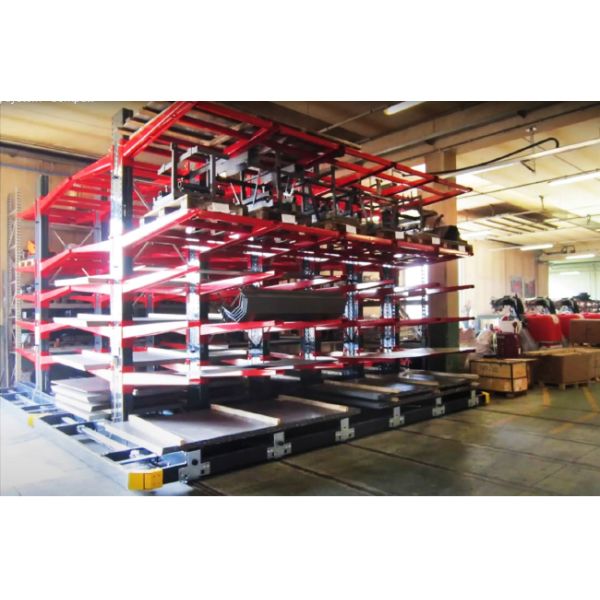 Heavy Duty Storage Cantilever Rack Electric Mobile Cantilever Racking for Pipe Sheets Long Materials