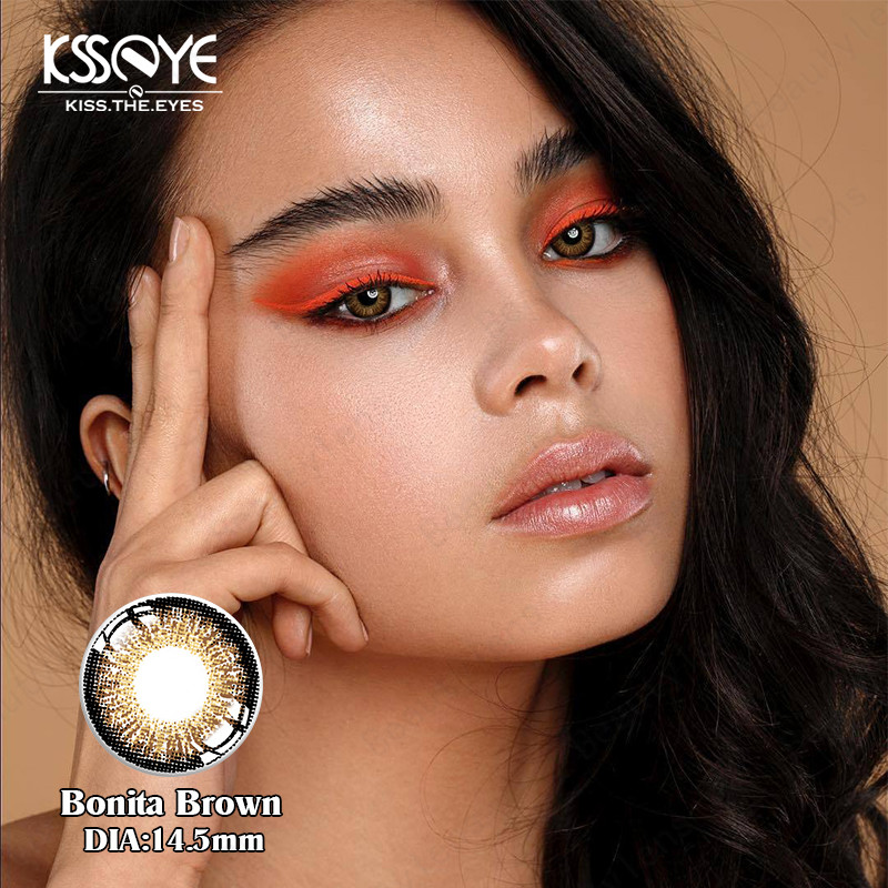 Eye Cosmetic Natural Color Contact Lens 2pcs Yearly Color For Eyes Beauty