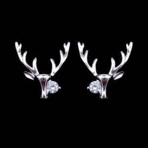 Wholesale Fancy Deer / Reindeer Head 925 Silver Stud Earrings For Christmas Gift from china suppliers