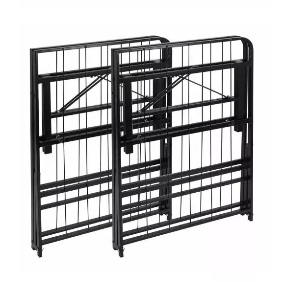 Black Steel Frame Single and Queen Metal Folding Bed for Home Hotel or Living