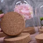 FSC OEM Decor Natural Cork Lids Glass Dome Cork Base Nontoxic