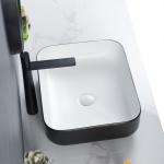 Delicate Solid Counter Top Bathroom Sink Impact-Resistance Rectangular Hand