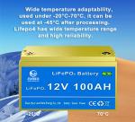 12.8V LiFePO4 Lithium Battery 100AH 200AH for EV Rechargeable Lead Acid
