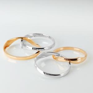 Wholesale Daily wearing Overlapping 18K 9g Gold Diamond Couple Rings from china suppliers