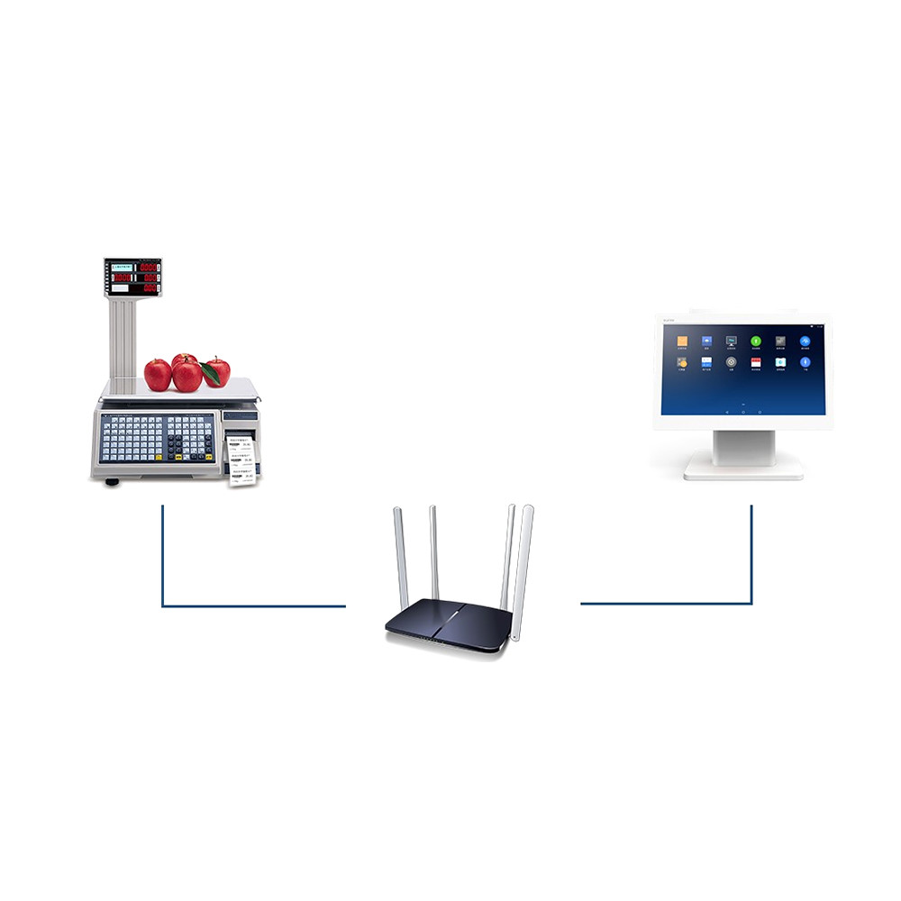 30kg Touch Screen 65MHz Cash Register Scales / Barcode Label Printing Scale For Supermarket