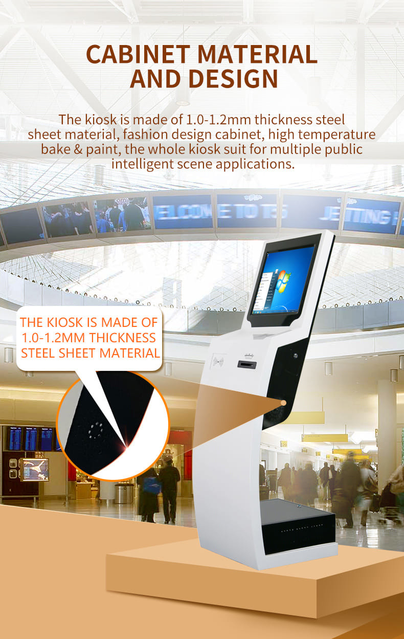 Self Service Queue And Call Terminal Touch Screen Machine Multifunction Self Service Kiosk