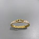 58x44mm 18K Gold Stainless Steel Bangle Horseshoe Buckle White Fritillary Open