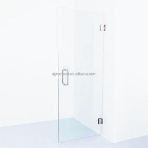 Wholesale 6-12mm Thickness Brushed Nickel Finish Single Frameless Shower Glass Door for Hotels from china suppliers