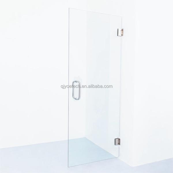 6-12mm Thickness Brushed Nickel Finish Single Frameless Shower Glass Door for