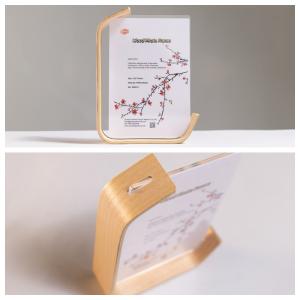 Wholesale New Product Clear L Shape Acrylic Photo Picture Frame with Wood Base Advertising Poster from china suppliers