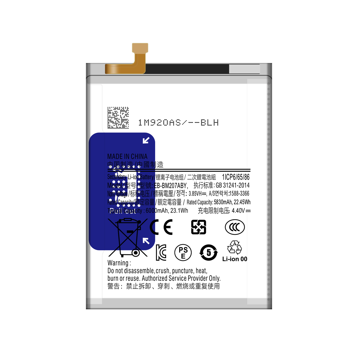 Stock OEM EB-BM207ABY Battery for SAMSUNG Galaxy M30s M3070 M21 M31 M215 6000mAh