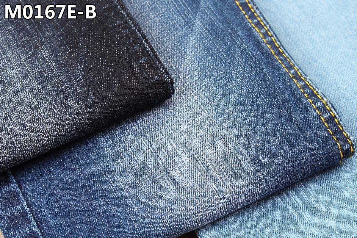 Rope Dye Super Dark Blue Denim Fabric Dual Core Slub Jeans Material