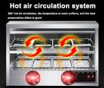 43KG Stainless Steel Food Display Warmer Showcase 1.6KW Electric Hot Food Warmer