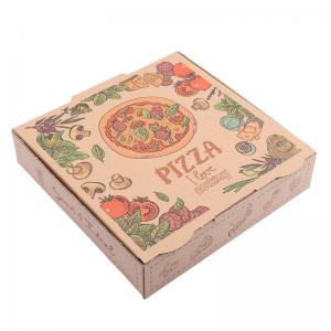 Wholesale Folded Kraft Corrugated Carboard Pizza Boxes Wholesale E Flute Pizza Box Factory from china suppliers