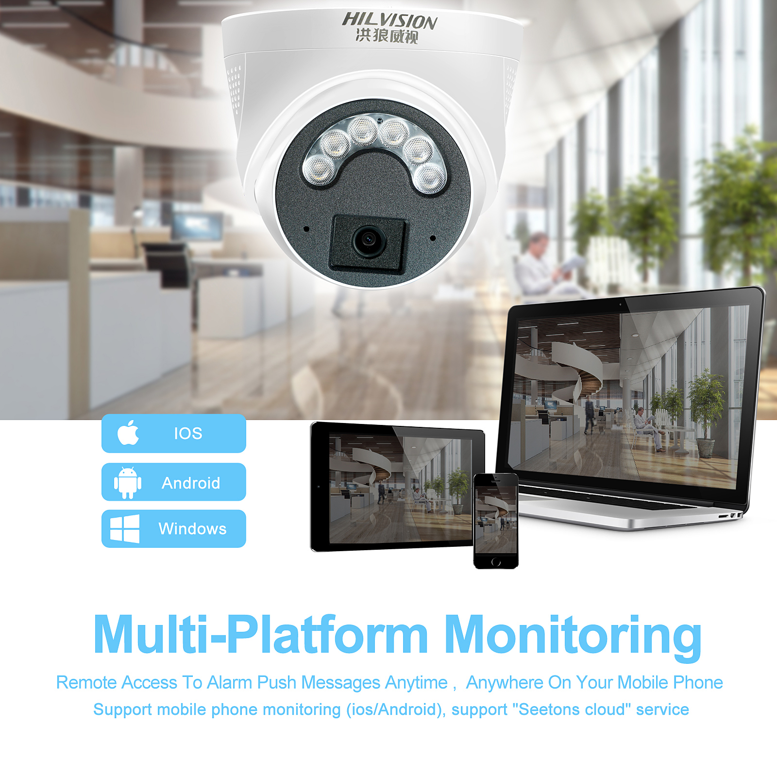 Day Night Indoor ICR Infrared CMOS Sensor Cloud Service Vision Memory/SD Card Security Camera