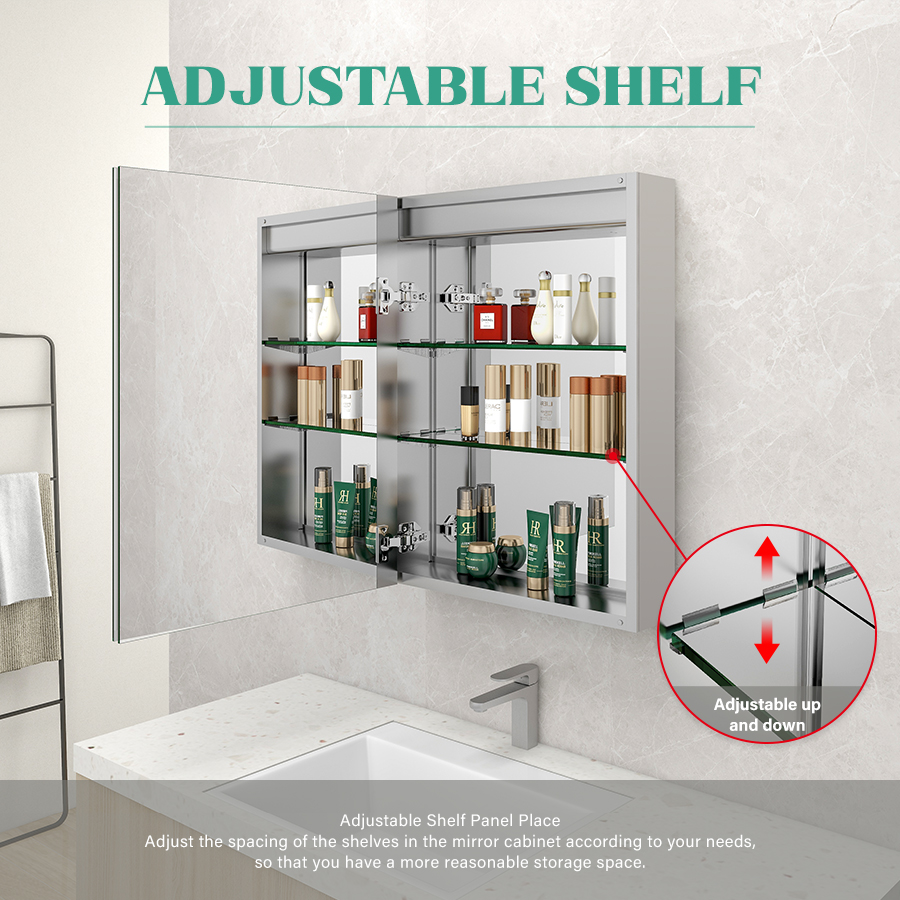 Grey Aluminium Wall Mounted Vanity with Modern Design Style and DTC Soft Close Accessories