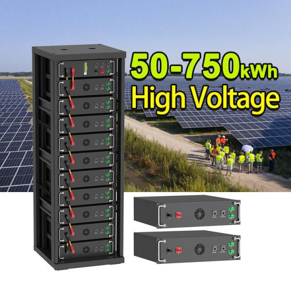 High Voltage 15kwh-750kwh Lithium Iron Battery Pack Lifepo4 51.2v 100Ah Rack