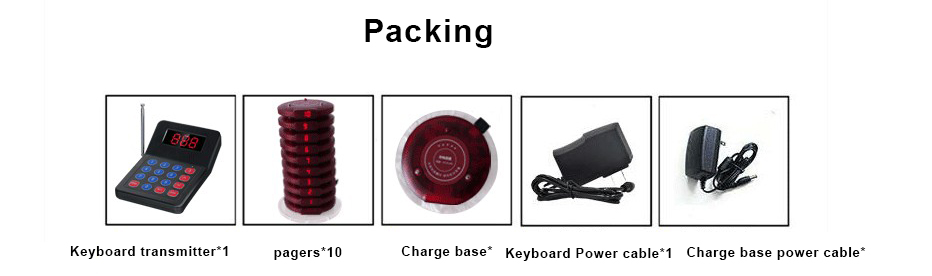 wholesale price restaurant equipment long range wireless queue pager system