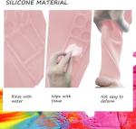 Pink Non Slip Silicone Paint Mat With Cup And Brush Kids And Artist Painting