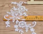 Cord Lace Applique Ivory Color Embroidery Flower for wedding dress