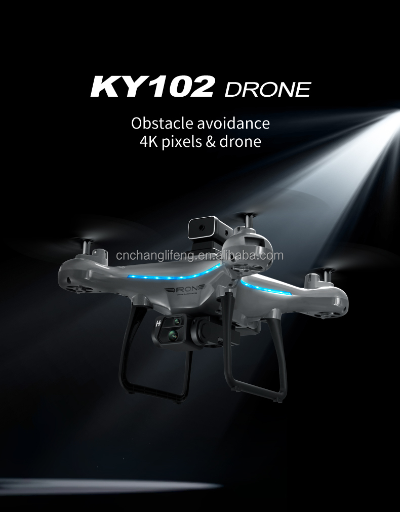 Prosumer Drones Made Easy Ky102 with 4k HD Dual Cameras Four-way Obstacle Avoidance and Intelligent Fixed Height Hovering