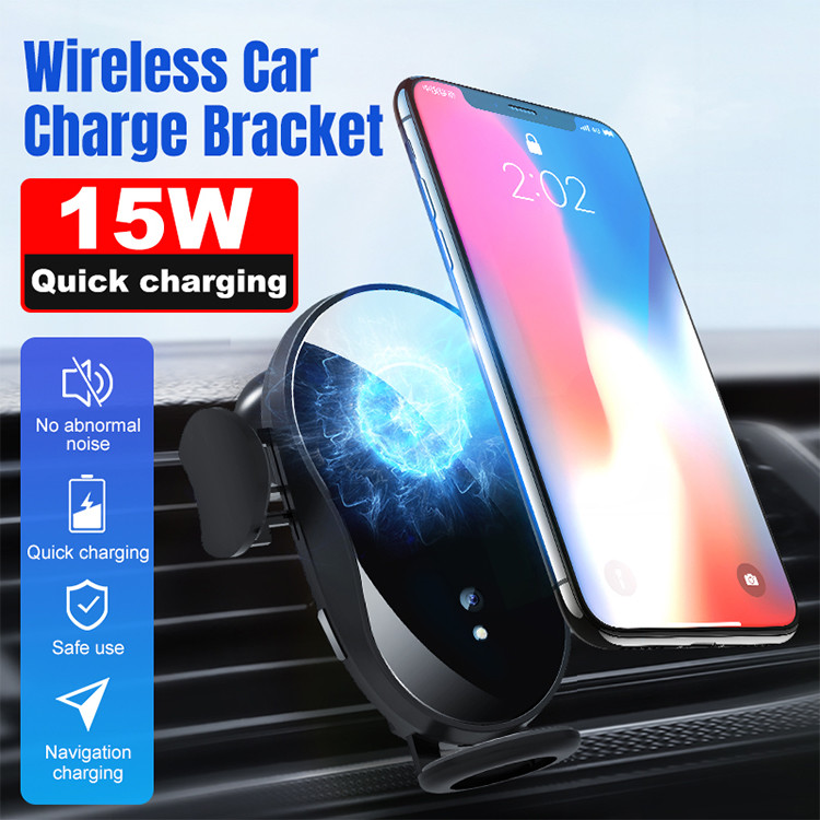 ABS Black QI 15W Automatic Clamping Car Mount