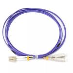 Fiber Optic Patch Leads 2cores LC APC To SC APC OM4 50/125um LSZH Purple Duplex