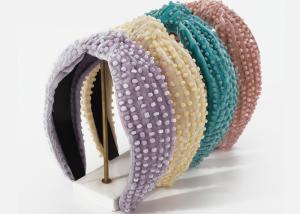 Wholesale cute Baroque handmade beaded headbands wide fabric headbands with bow hair accessories Yiwu wholesale from china suppliers
