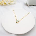 Dainty Name Diamond Pendant Necklace Gold Long Diamond Moon Necklace