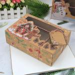 250g Kraft Paper Christmas PVC Open Window Gift Candy Box 22*15*7cm