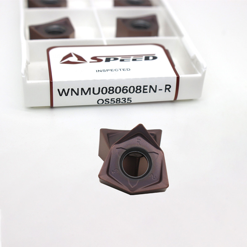 Steel Carbide Milling Insert , WNMU080608EN-R Face Milling Inserts Cutting