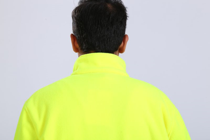100% Polyester Microfleece Hi Vis Fleece Jacket , 360gsm Cold Weather Work Jacket