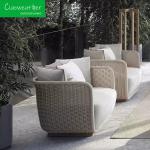 Garden Furniture Woven Sofa Set Villa Modern Hotel Waterproof Fabric Aluminum