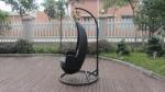 Aluminum Frame And Black Rattan Swing Chair For Outdoor Garden