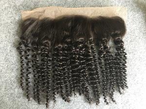 Wholesale Brazilian Kinky Curly 13x4 Lace Top Closure Human Hair Ear To Ear Lace Frontal from china suppliers